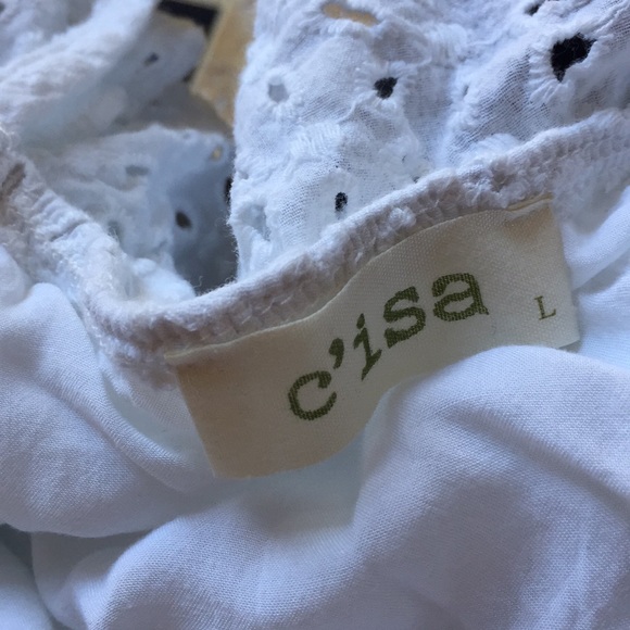 C’isa Bright White eyelet elastic top/waist length - Picture 7 of 8